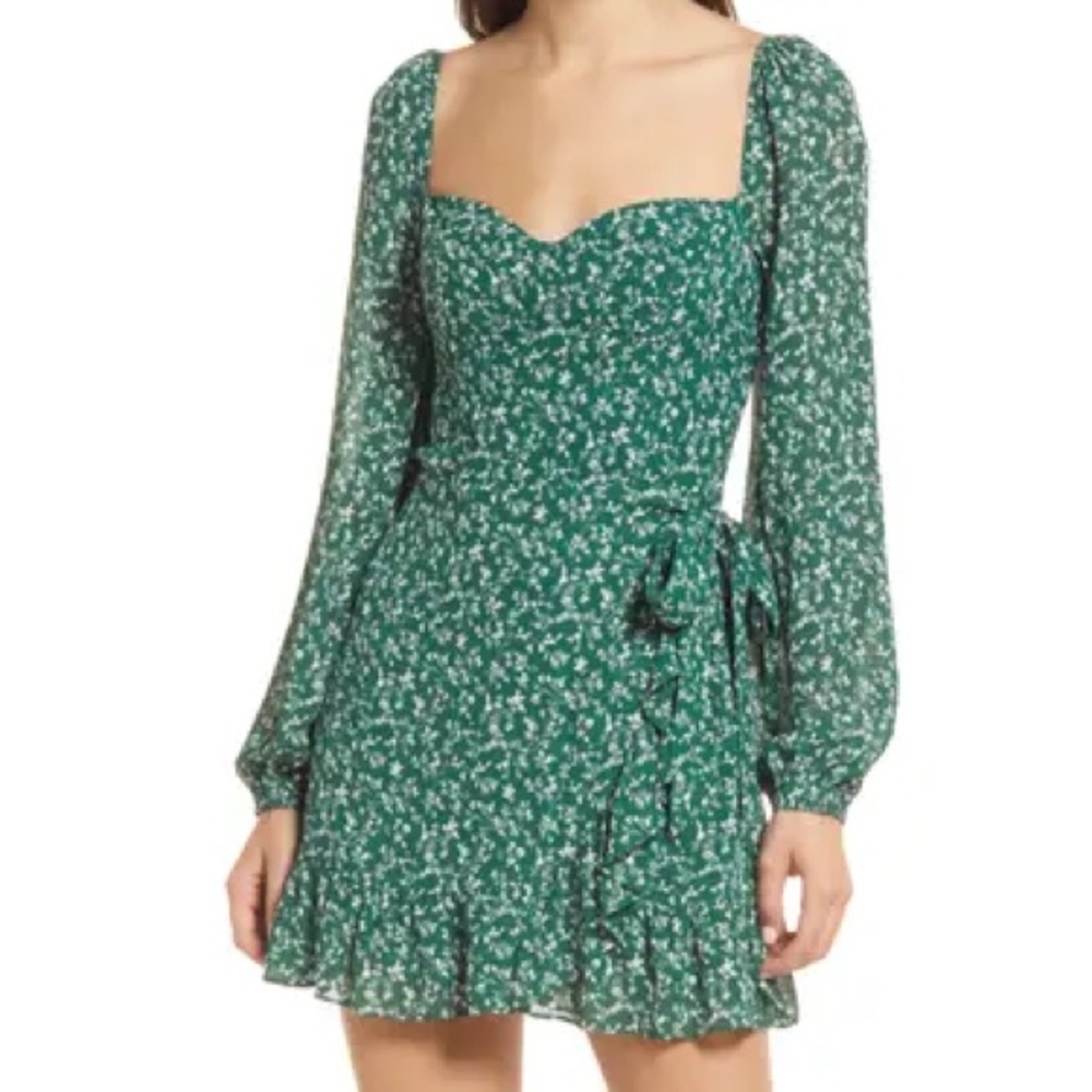 New! Reformation Cammi Long Sleeve Minidress